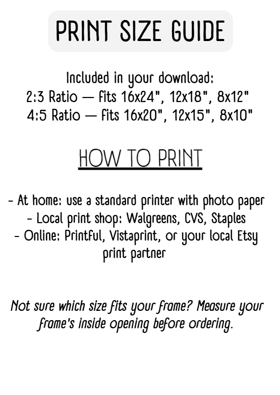 Print Size Guide Wall Arts Esports
